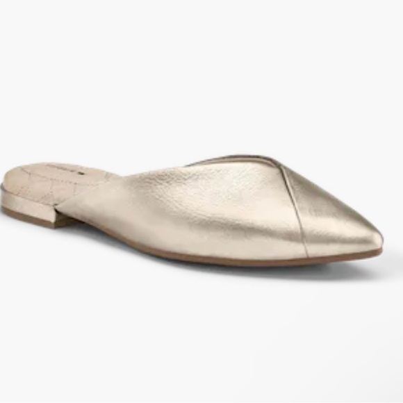 Birdies Champagne Gold The Swan Leather Mules Slip-On - Picture 3 of 11